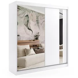 altdecor Schiebetürenschrank GRACE 200 x 216 x 61 cm Weiß