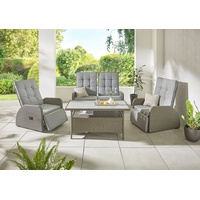 KONIFERA Gartenlounge-Set »Vigo«, (Set, 8 tlg., 2x Sessel, 1x 2er Sofa, 1x Tisch 120x60x60cm, inkl. Auflagen), grau