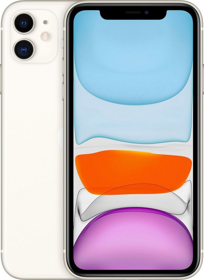 Apple iPhone 11 Smartphone (15,5 cm/6,1 Zoll, 128 GB Speicherplatz, 12 MP Kamera, ohne Strom-Adapter und Kopfhörer) weiß
