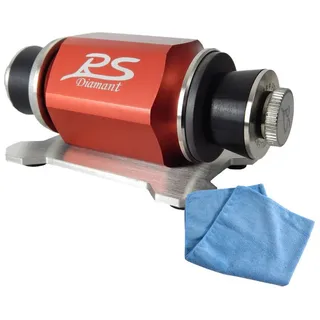 Duke-Handel Messerschärfer Rollenschärfer, Rollenschleifer, Scherenschärfer, Edelstahl-Lager, eloxierter Aluminiumblock, Ballig/Konvex X-Schliff rot