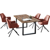 SalesFever Essgruppe, (Set, 5 tlg.), Stühle mit 360 Grad Drehplatte unter der Sitzfläche,
