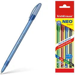 Kugelschreiber 0,26mm 4 Stück Farbmix Set - transparent - Kullis Stifte Kulischreiber Schreibstifte für Schule & Bürobedarf - Neo Original