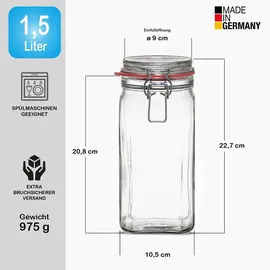 BigDean Einmachglas 1500 ml 6 St.