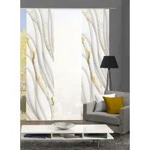 HOME WOHNIDEEN Schiebegardine HOME WOHNIDEEN "GULDO" Gr. 1, gold (goldfarben), B:60cm H:245cm, Polyester, Gardinen, Schiebevorhang Digi 3er Set GULDO