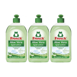FROSCH Spülmittelspender 3 x Frosch Spül-Lotion Spülmittel Sensitiv Aloe Vera Geschirrspülmittel 500ml