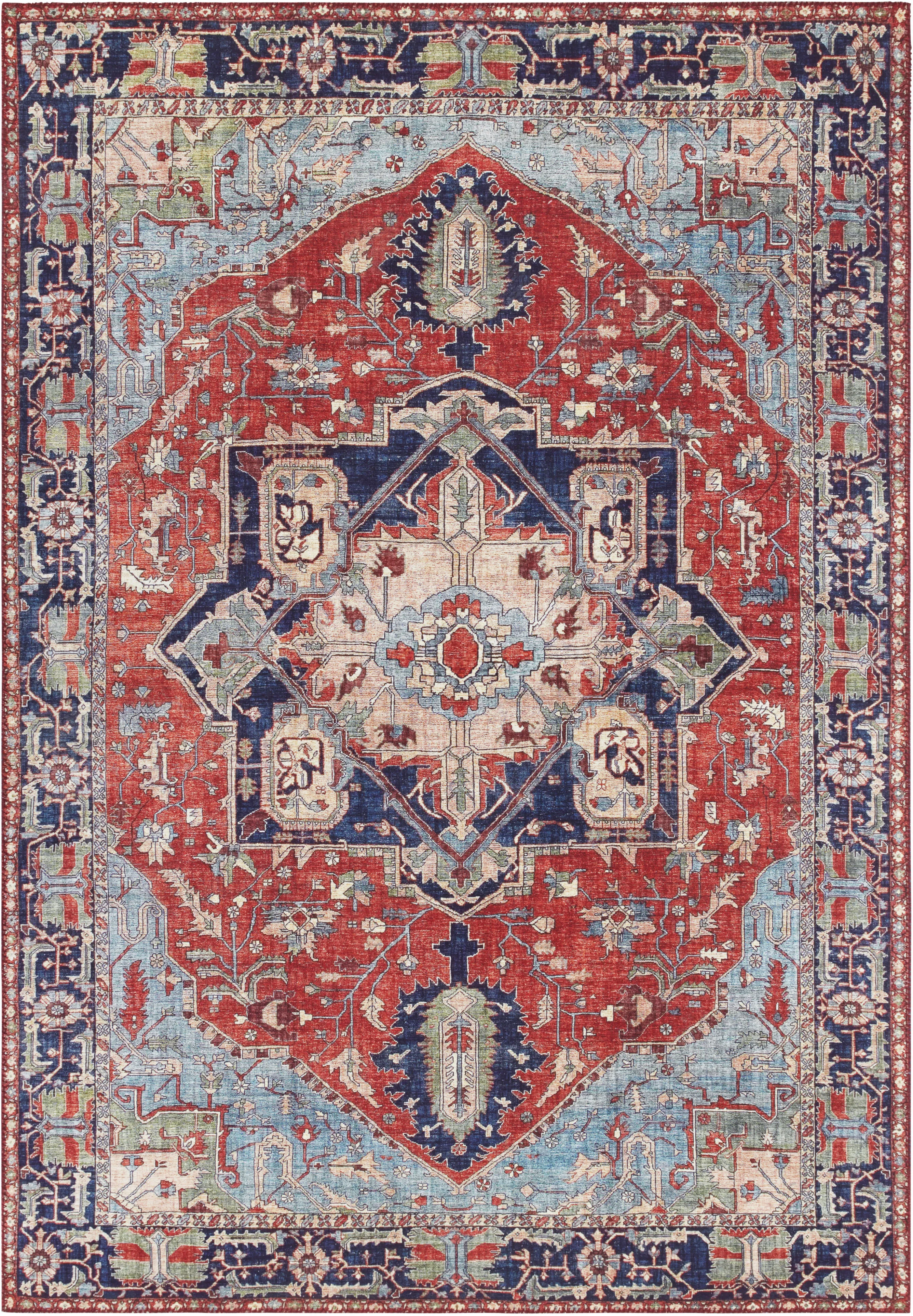 Teppich ELLE DECORATION "Hamadan" Teppiche Gr. B: 120cm, 5mm, L: 160cm, rot Orientalisch, Läufer, Kurzflor, Wohnzimmer, Schlafzimmer, Esszimmer