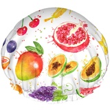 Obst-Duschhaube, Aquarell-Frucht-Durian-Kiefer-Kirsche mit Farbspritzer-Design, wasserdichte, doppellagige Badekappen, perfekt für alle Haarlängen und -dicken