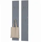 Vladon Garderobenpaneel Vladon 24 x 140 x 2 cm Grau Hochglanz