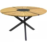 Zebra Oryx Edge Tisch graphit 135cm aus recyceltem Teakholz