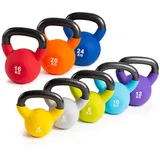 Sport-Tec Kettlebell-Set 8-tlg, Kugelhantel, Workout, Fitness, Bodybuilding, Kurzhantel, Gewichtskugel, Schwunghantel