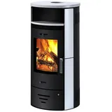 accente Kaminofen »Casablanca 3.0 Deluxe«, weiß, Keramik, 7,5 kW - schwarz | weiss