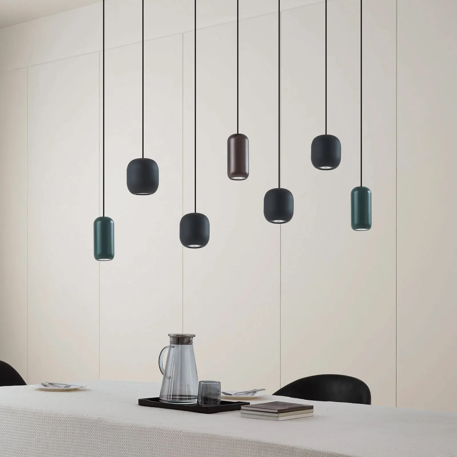 Pendelleuchte Lucande, Narion, dimmbar, Multicolor, für Esszimmer, Metall, Modern - 98 - 32 - 13