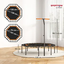 sportnow Fitness Trampolin 128 cm Schwarz