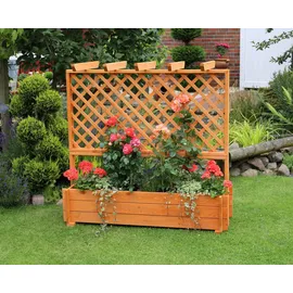 Promadino Spalier mit Pflanzkasten 140 x 64,5 cm Braun