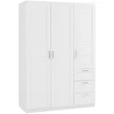 [en.casa] Kleiderschrank Finning 120 x 176 x 52 cm Weiß