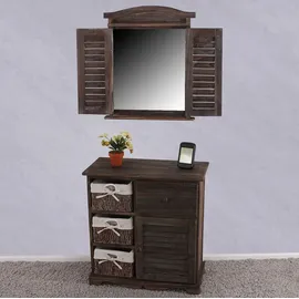 Mendler Wandspiegel 53 x 42 cm Braun