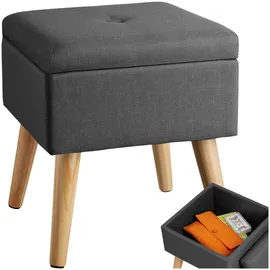 Tectake Sitzhocker Elva gepolstert 33 x 37 x 33 cm Dunkelgrau