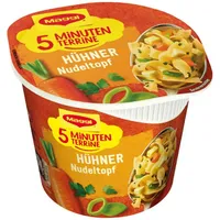 MAGGI Fertiggericht 5 Minuten Terrine, Hühner Nudeltopf, je 41g, 8 Stück