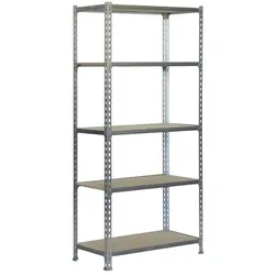 PROREGAL Schwerlastregal Muli | HxBxT 180x90x40cm| Fachlast 150kg | Verzinkt | Lagerregal Kellerregal Werkstattregal Metallregal
