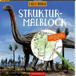 COPPENRATH 64287 Struktur-Malblock (mit Schraffur-Schablone) T-Rex World