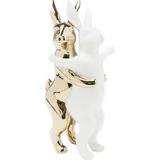 Kare Deko Figur Hugging Rabbits Medium, weiß/gold, Skulptur, Hase, 25cm