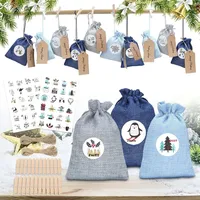Adventskalender Zum Befüllen Jutesäckchen Weihnachten Geschenktüten (24