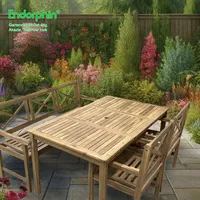 Endorphin Garten Sitzgarnitur aus Akazienholz massiv im Teakholz-Look 4tlg. (Tisch, Bank, 2 Stühle)