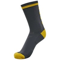 hummel Unisex Elite Indoor Sock Low Pa Sock, EBONY/TAWNY OLIVE, 31