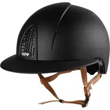 Reithelm Cromo Smart Polo BGE mit Beigen Kinnriemen Black / L