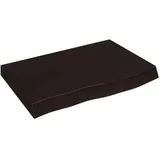 vidaXL Waschtischplatte Dunkelbraun 60x50x(2-4)cm Massivholz Behandelt