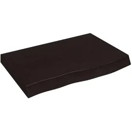vidaXL Waschtischplatte Dunkelbraun 60x50x(2-4)cm Massivholz Behandelt