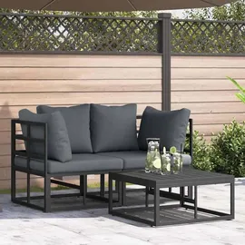 vidaXL Garten-Lounge-Set 3-tlg. schwarz