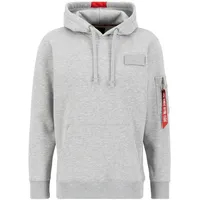 Alpha Industries Red Stripe Hoody Kapuzensweat für Herren Grey Heather