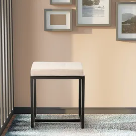 CLP Sitzhocker Barci mit schwarzem Gestell creme/Stoff