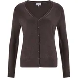 CASH-MERE.CH Strickjacke in Grau-Taupe Melange M
