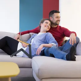 Relaxdays Laptop Ständer Bambus Aluminium, 15 Zoll Laptoptisch, Betttisch höhenverstellbar, HBT 47,5 x 60 x 26 cm, natur