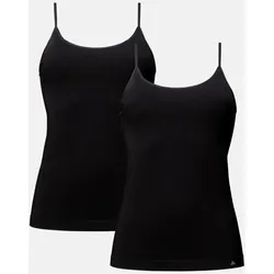 NAHTLOSES BAMBUS TANKTOP - 2-Pack - Schwarz - XS/S