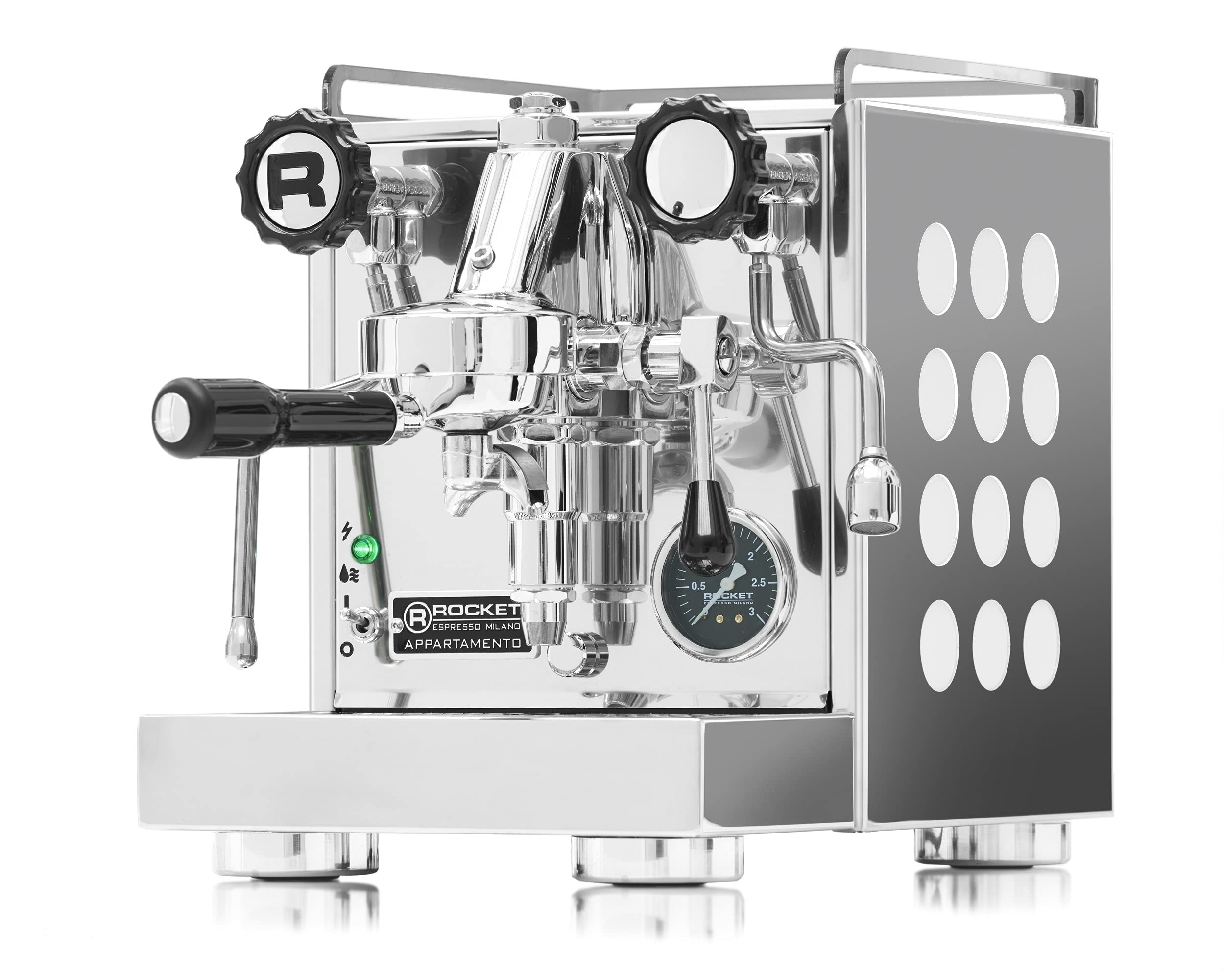 Rocket Appartamento Weiß | Kompakte Siebträger Espressomaschine - Zweikreiser mit E61 Brühgruppe