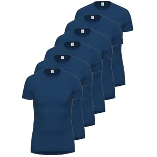 Ammann Unterziehshirt 6er Pack Shirt 1/2 Arm Day Classic / Jeans Feinrip (Spar-Set, 6-St) - blau 6