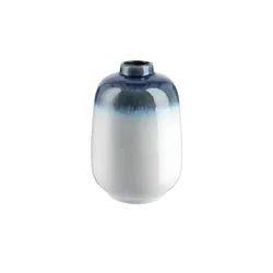 Vase   , blau , Steingut , Maße (cm): H: 22,5  Ø: 15.5