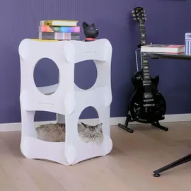 VESPER Condo 3-stöckiger Retro-Lounge-Turm Weiß