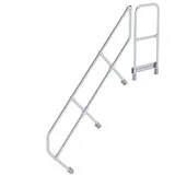 Günzburger MUNK zweiter Handlauf Aluminium-Treppe mit Plattform 45° 7 Stufen