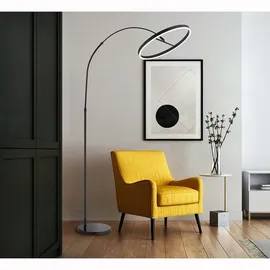 GLOBO Stehlampe LED Leselampe Metall schwarz matt dimmbar Memoryfunktion H 203 cm