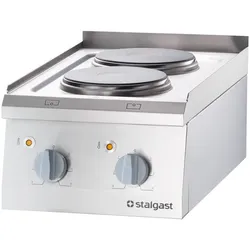 Stalgast Edelstahl Elektro-Kochfeld als Tischgerät mit 2 Herdplatten, Serie 700 ND