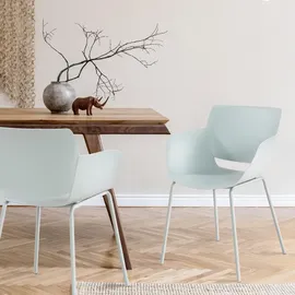 CLP Gartenstuhl Alpena 2er Set 59 x 59 x 108 cm türkis