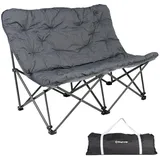 KingCamp Camping Sofa Lindon Relax Doppel Lounge Stuhl 2Personen Faltstuhl Couch Farbe: Slate Grey