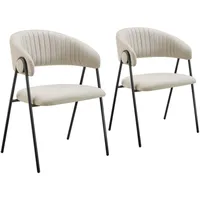 Tectake tectake® Armlehnstuhl Bedano, gepolstert, Webstoff, 150 kg 2er