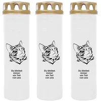 HS Candle Grabkerze GK-03999 (3-tlg), Grabkerze Brenndauer 100 Stunden mit Tier-Motiv