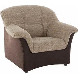 DOMO collection Sessel Sarafina Mikrofaser 102 x 83 x 81 cm Braun mit Federkern