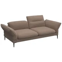 FLEXLUX 2,5-Sitzer Salino, Funktionssofa, Relaxsofa, Sofa mit Arm- und Kopfteil-Verstellungen, Kaltschaum & Stahl-Wellen braun